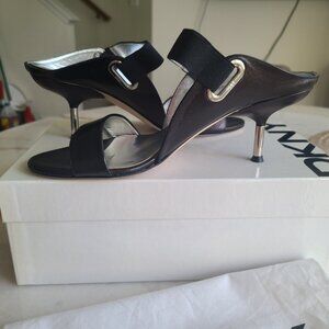 DKNY Open back kitten heel sandals Black sz 8.5
